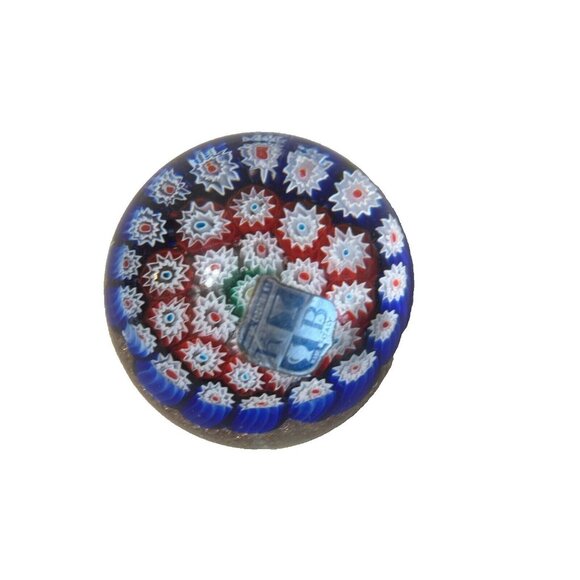 Vintage KB Korscherak Bros Murano Millefiori Hand Blown Cane Glass Paperweight 3